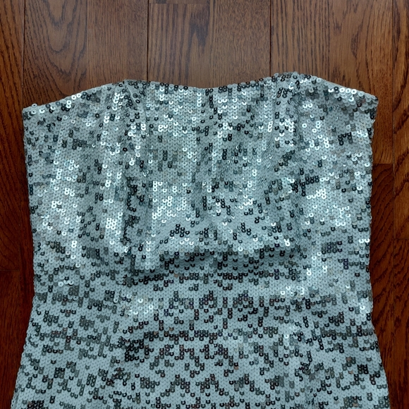 Bedo - White Mini Sequins Strapless Dress - Picture 6 of 7